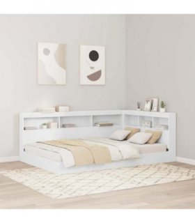 vidaXL Storage Headboard with Shelf White 120 cm Engineered Wood — Size: 120 x 200 cm