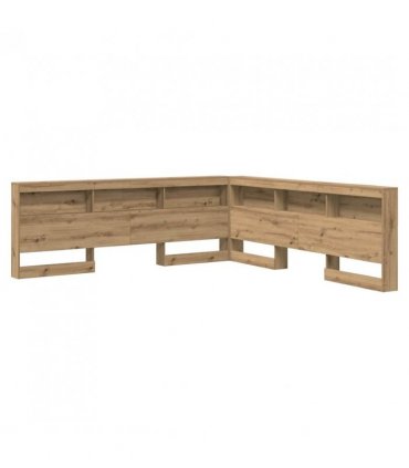 vidaXL Storage Headboard with Shelf Artisan Oak 180 cm Engineered Wood — Size: 180 x 200 cm