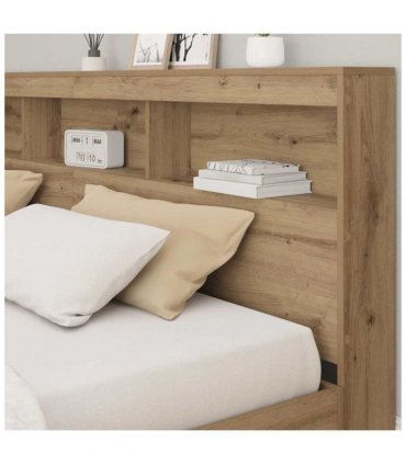 vidaXL Storage Headboard with Shelf Artisan Oak 180 cm Engineered Wood — Size: 180 x 200 cm