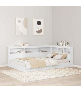 vidaXL Storage Headboard White 207.5 x 137.5 x 76.5 cm Engineered Wood — Size: 120 x 190 cm