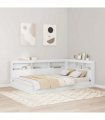 vidaXL Storage Headboard White 207.5 x 137.5 x 76.5 cm Engineered Wood — Size: 120 x 190 cm