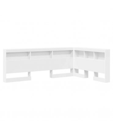 vidaXL Storage Headboard White 207.5 x 137.5 x 76.5 cm Engineered Wood — Size: 120 x 190 cm