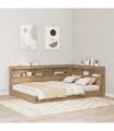 vidaXL Storage Headboard with Shelf Artisan Oak 140 cm Engineered Wood — Size: 140 x 200 cm