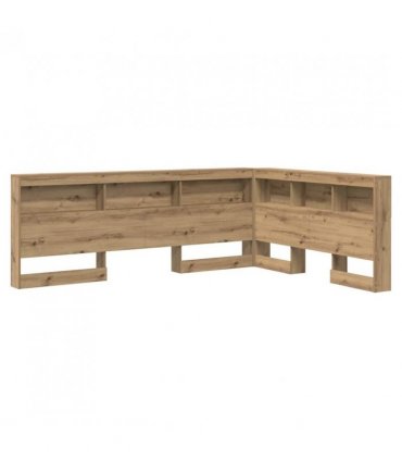 vidaXL Storage Headboard with Shelf Artisan Oak 140 cm Engineered Wood — Size: 140 x 200 cm
