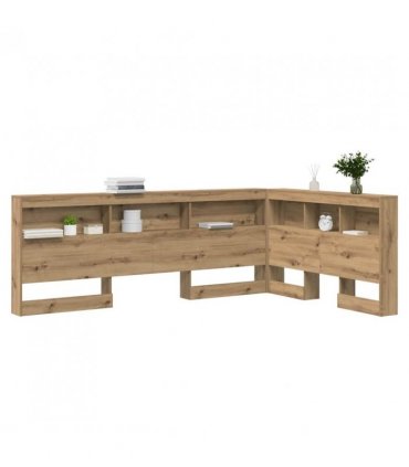 vidaXL Storage Headboard Artisan Oak 207.5 x 137.5 x 76.5 cm — Size: 120 x 190 cm