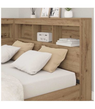 vidaXL Storage Headboard Artisan Oak 207.5 x 137.5 x 76.5 cm — Size: 120 x 190 cm