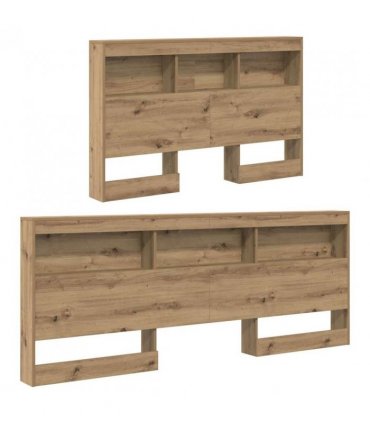 vidaXL Storage Headboard Artisan Oak 207.5 x 137.5 x 76.5 cm — Size: 120 x 190 cm