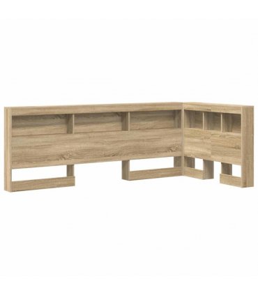 vidaXL Storage Headboard with Shelf Sonoma Oak 80 cm Engineered Wood — Size: 80 x 200 cm