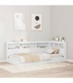 vidaXL Storage Headboard with Shelf White 90 cm Engineered Wood — Size: 90 x 190 cm