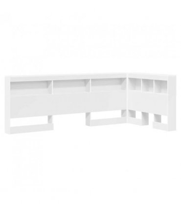 vidaXL Storage Headboard with Shelf White 90 cm Engineered Wood — Size: 90 x 190 cm