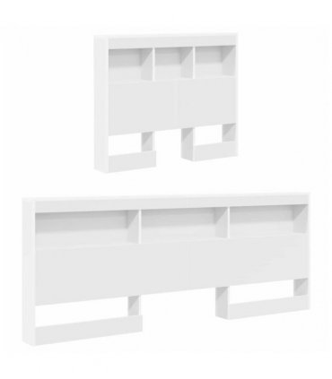 vidaXL Storage Headboard with Shelf White 90 cm Engineered Wood — Size: 90 x 190 cm