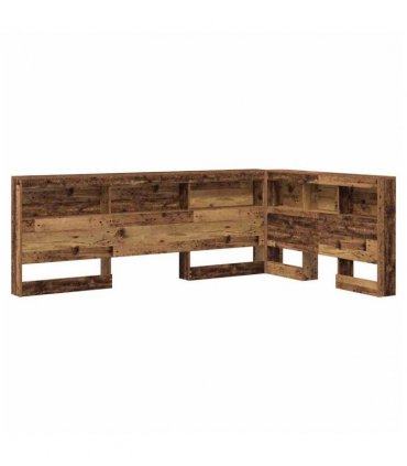 vidaXL Storage Headboard with Shelf Old Wood 207.5 x 137.5 x 76.5 cm — Size: 120 x 190 cm
