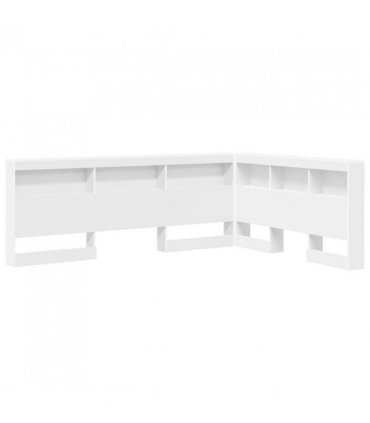 vidaXL Storage Headboard with Shelf White 140 cm Engineered Wood — Size: 140 x 200 cm