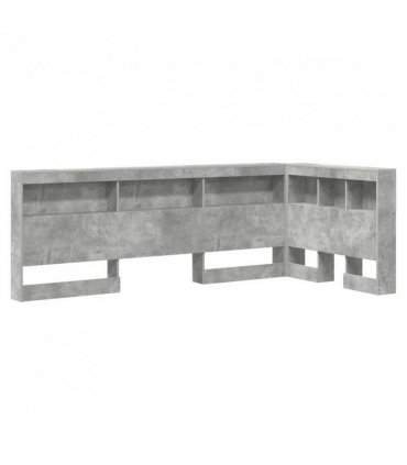 vidaXL Storage Headboard Concrete Grey 90 cm Engineered Wood — Size: 90 x 190 cm