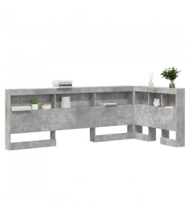 vidaXL Storage Headboard Concrete Grey 90 cm Engineered Wood — Size: 90 x 190 cm