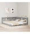 vidaXL Storage Headboard Concrete Grey 200 cm Engineered Wood — Size: 200 x 200 cm