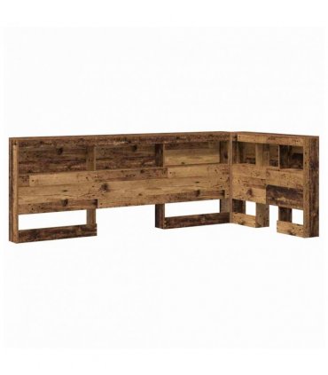 vidaXL Storage Headboard with Shelf Old Wood 100 cm Engineered Wood — Size: 100 x 200 cm