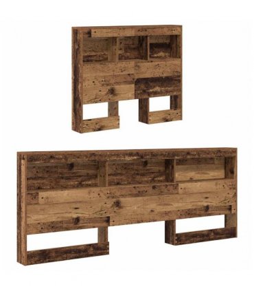 vidaXL Storage Headboard with Shelf Old Wood 100 cm Engineered Wood — Size: 100 x 200 cm