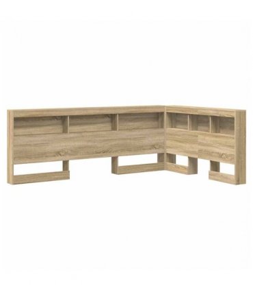 vidaXL Storage Headboard with Shelf Sonoma Oak 207.5 x 137.5 x 76.5 cm — Size: 120 x 190 cm