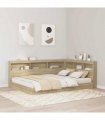 vidaXL Storage Headboard with Shelf Sonoma Oak 150 cm Engineered Wood — Size: 150 x 200 cm