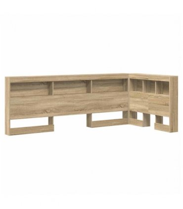 vidaXL Storage Headboard with Shelf Sonoma Oak 90 cm Engineered Wood — Size: 90 x 200 cm