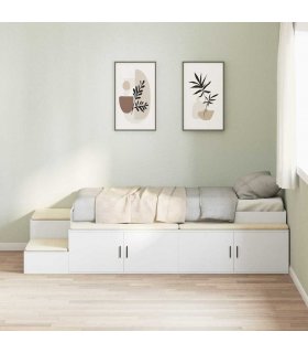 vidaXL Storage Bed Frame with Storage White 80 cm Engineered Wood — Size: 80 x 200 cm