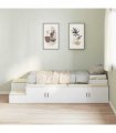 vidaXL Storage Bed Frame with Storage White 80 cm Engineered Wood — Size: 80 x 200 cm