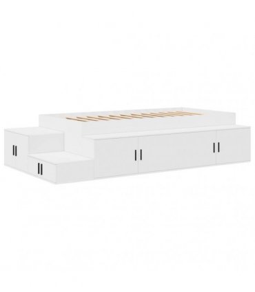 vidaXL Storage Bed Frame with Storage White 80 cm Engineered Wood — Size: 80 x 200 cm