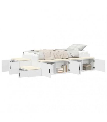 vidaXL Storage Bed Frame with Storage White 80 cm Engineered Wood — Size: 80 x 200 cm