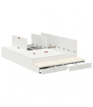vidaXL Storage Bed Frame with Drawer White 150 cm Engineered Wood — Size: 150 x 200 cm