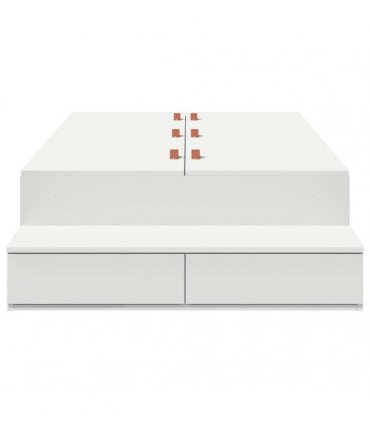 vidaXL Storage Bed Frame with Drawer White 80 cm Engineered Wood — Size: 80 x 200 cm