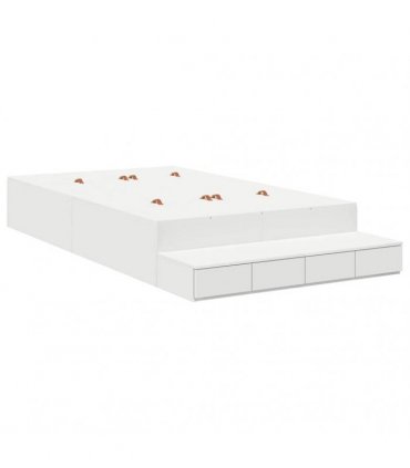 vidaXL Storage Bed Frame with Drawer White 120 cm Engineered Wood — Size: 120 x 200 cm