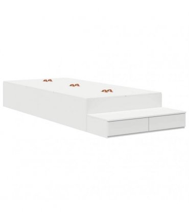 vidaXL Storage Bed Frame with Drawer White 90 cm Engineered Wood — Size: 90 x 200 cm