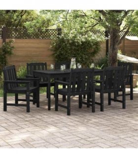 vidaXL Garden Chair 6 pcs Black 65.5 x 59 x 88 cm Polyethylene