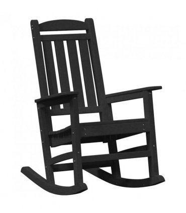 vidaXL Rocking Chair 2 pcs Black 92 x 70 x 108 cm Polyethylene — Model: without table