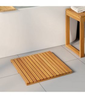 vidaXL Bath Mat Plain Brown 50 x 50 cm Solid Acacia Wood