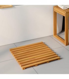vidaXL Bath Mat Plain Brown 50 x 48 x 2.5 cm Solid Acacia Wood — Size: 50 x 48 cm