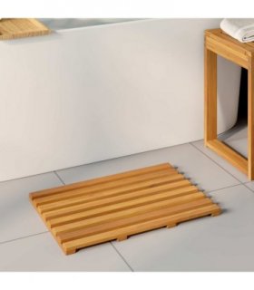 vidaXL Bath Mat Plain Brown 56 x 37 x 2.5 cm Solid Acacia Wood — Size: 56 x 37 cm