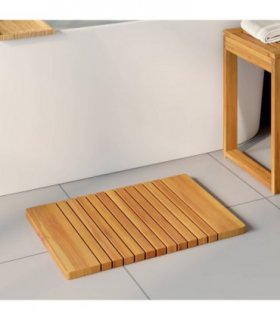 vidaXL Bath Mat Plain Brown 59 x 40 cm Solid Acacia Wood