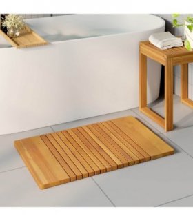 vidaXL Bath Mat Plain Brown 81 x 50 cm Solid Acacia Wood