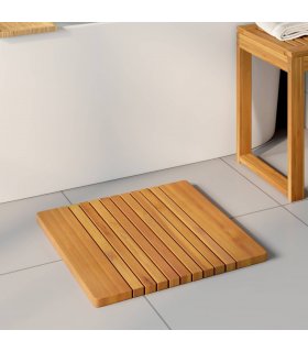vidaXL Bath Mat Plain Brown 52 x 50 cm Solid Acacia Wood