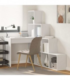 vidaXL Corner Desk White 101.5 x 149.5 x 149.5 cm Engineered Wood