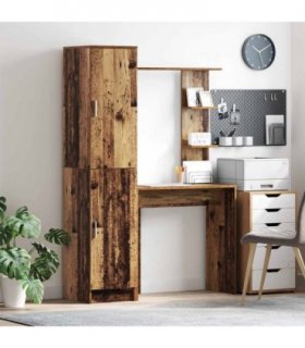 vidaXL Desk 2 pcs Old Wood