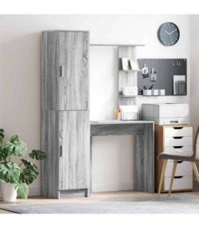 vidaXL Desk 2 pcs Grey Sonoma