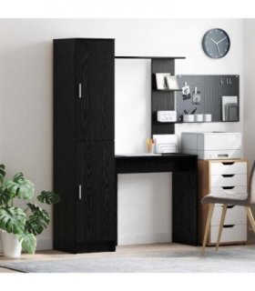 vidaXL Desk 2 pcs Black Oak
