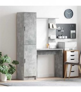 vidaXL Desk 2 pcs Concrete Grey