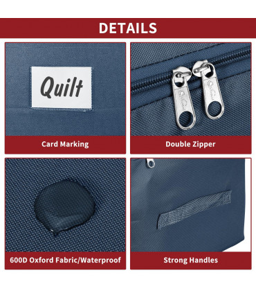 Storage Bags Organiser 105L Blue 600D Oxford fabric 3pk - 105lt Underbed