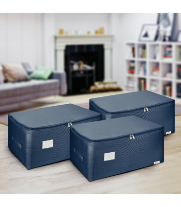 Storage Bags Organiser 105L Blue 600D Oxford fabric 3pk - 105lt Underbed