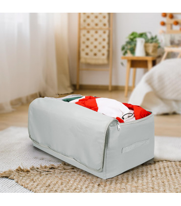 3pk Storage Bags Organiser 50L Capacity Underbed Moving Bag - Light Grey