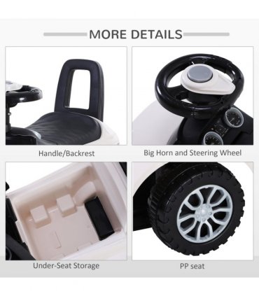 Ride On Car - 3-in-1 Foot To Floor Slider Toddler w/ Horn Steering White